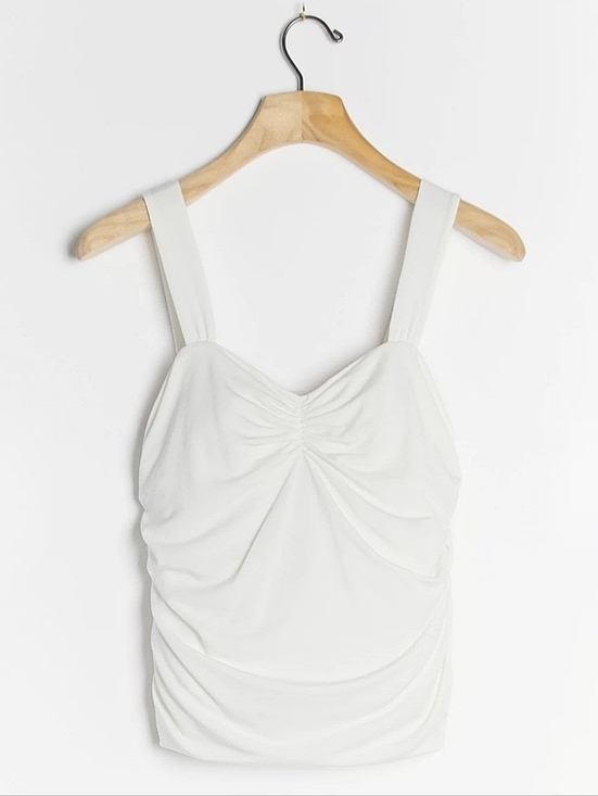 Maeve Tops - Anthropologie Maeve Sweetheart Ruched Tank White Cami Size 2X